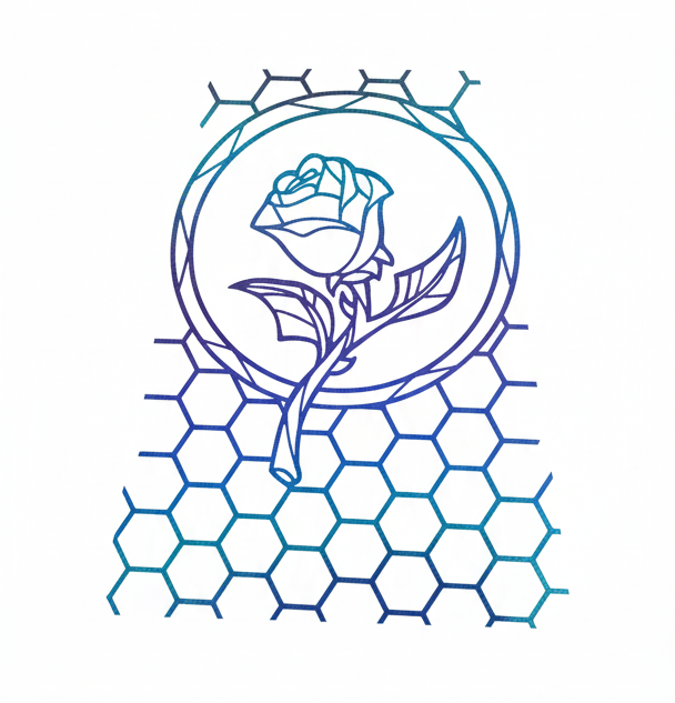 Autoaufkleber Rose mit Wabenmuster – Seitenscheiben-Design